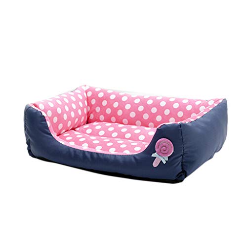 Pet Dog Lounge Sofa, Inkach Small Dogs Cats Square Nest Bed, Soft Cushion Couch Sleeping Mat Pad Comfy Warm Puppy Kitten Cave House (M, Pink)