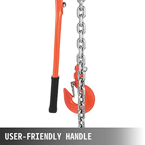 Happybuy Manual Lever Chain Hoist, 1-1/2 Ton 3300 lbs Capacity 20 FT Come Along, G80 Galvanized Steel with Weston Double-Pawl Brake,Auto Chain Leading & 360° Rotation Hook, for Garage Factory Dock - Image 5