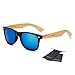 Long Keeper Bamboo Wood Arms Sunglasses for Women Men