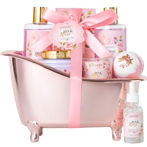 Bath and Body Gift Basket Set Mothers Day, 16 Pcs Luxury Rose... 41d UWJlClL