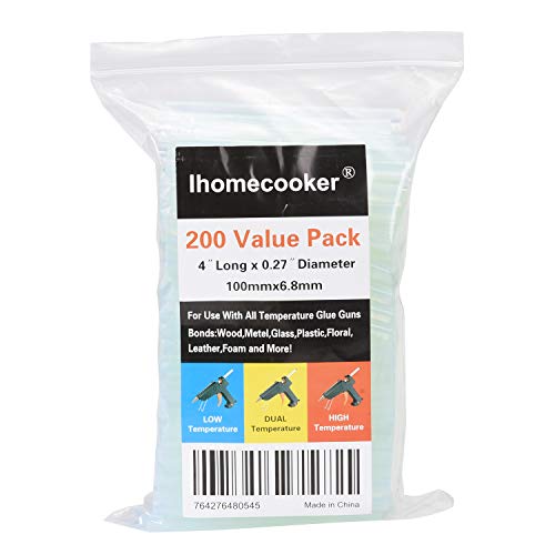 Mini Hot Glue Gun Sticks (Huge Bulk Pack of 200) 4" and 0.27 Diameter - Compatible with Most Glue Guns