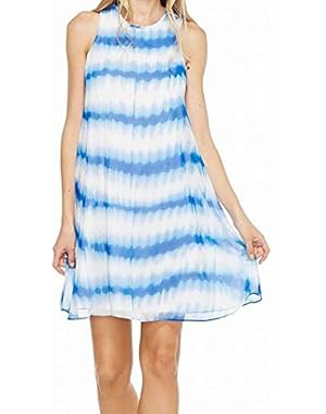 Womens Stripe Print Trapeze Dress