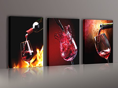 Nuolanart- canvas wall art 3 panels framed wine canvas …