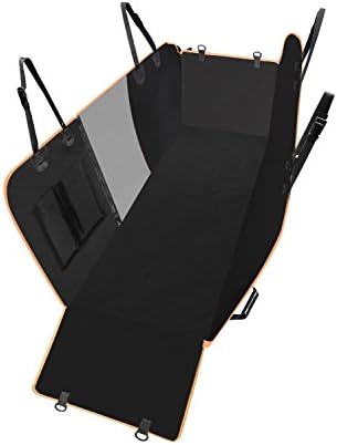 Lantoo Dog Seat Cover, Upgrade Large Back Seat Pet Seat Cover Hammock for Cars, Trucks, SUVs with Nonslip Backing, Side Flaps, Waterproof, Soft (Black)