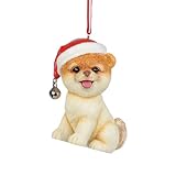 Department 56 Presents Boo The World's Cutest Dog in Santa Hat Ornament, 2.75-Inch