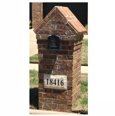 Personalized Address Plaque by ABC Address Blocks. 9" x 15" Chiseled Style. Pre-Cast Stone. Engraved.