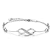 OneSight Infinity Ankle Bracelet for Women,925 Sterling Silver Charm Adjustable Anklet, White Gold and Rose Gold Colours