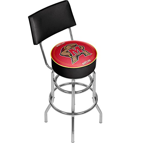 NCAA University of Maryland Padded Swivel Bar Stool with Back