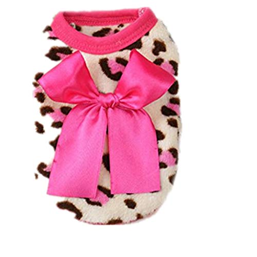 Puppy Warm Knit Coat Vest,Pet Cat Dog Apparel Costume Jacket Clothes (L, Pink)