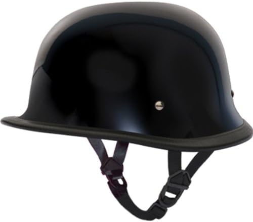 Daytona German D.O.T. Approved Cruiser Touring Motorcycle Helmet - Hi-Gloss Black - Small
