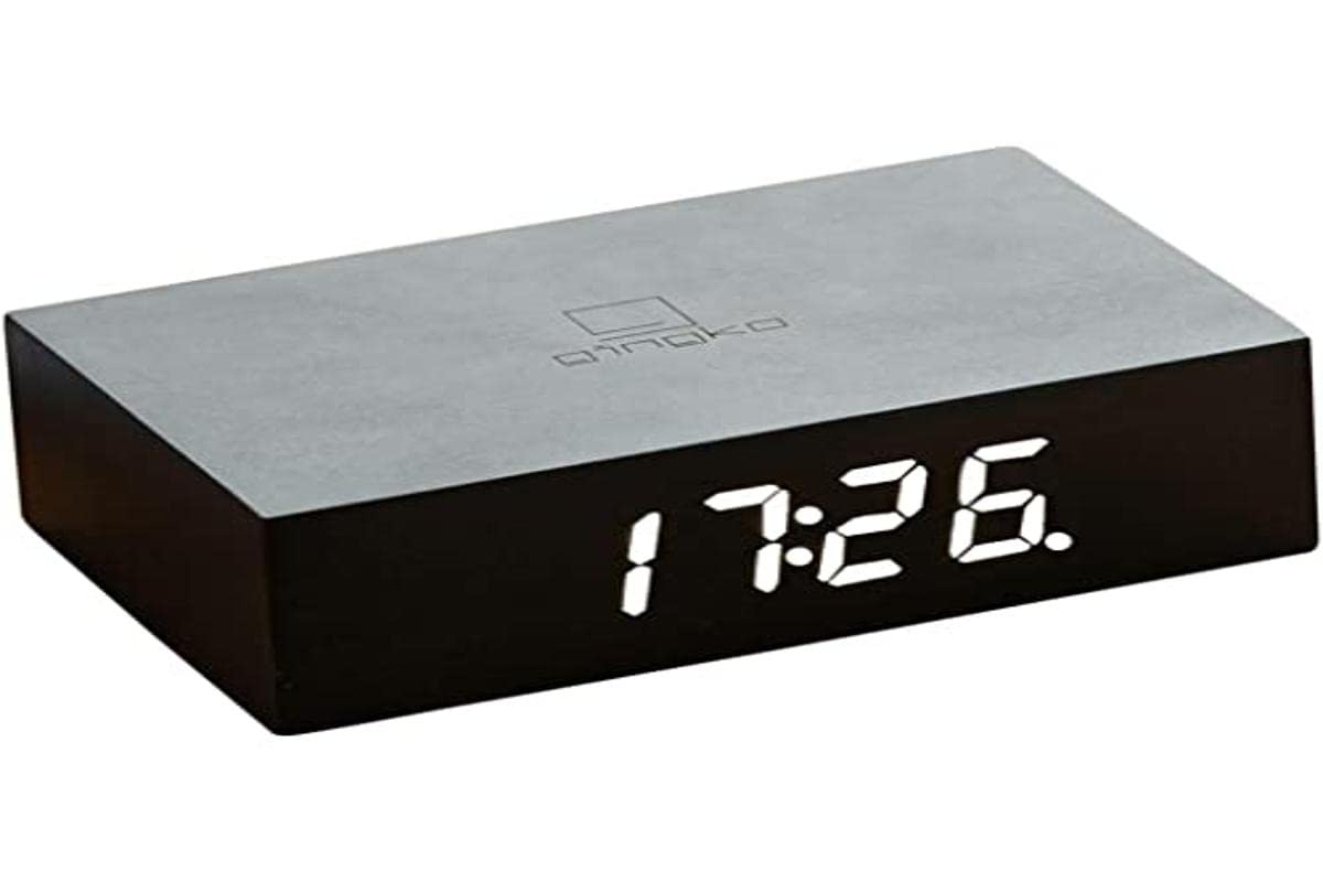 Gingko Design G003B10 Alarm Clock, Wood, Black, One size
