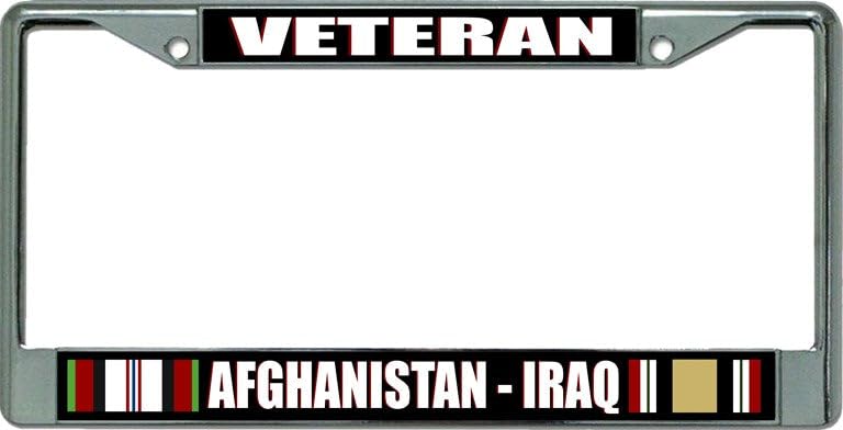 Photo 1 of Afghanistan Iraq Veteran Chrome License Plate Frame