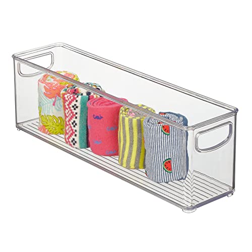 mDesign Plastic Home Closet Organizer Basket Storage Holder Bin with