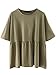 SheIn Women's Oversized Round Neck Half Sleeve Solid Babydoll Blouse Top Large Army Green