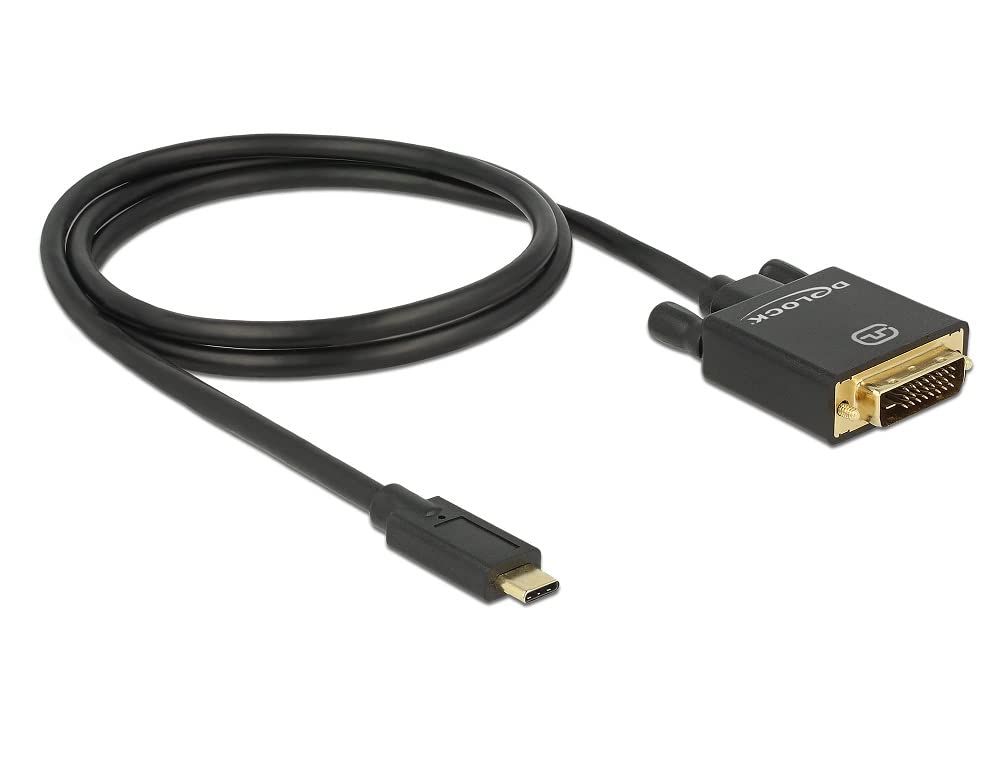 Delock DP Cable USB Type C Male to DVI 24 + 1 Male (Old Fashion) 4 K 30Hz/1 m Black