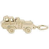 Gold Plated Firetruck Charm, Charms for Bracelets