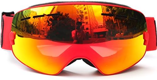 Ski Goggles,ADMIRE Detachable Wide Double-deck Anti-fog Ultraviolet-proof Big Skiing Safety Protection Goggles for Kid Snowboard Goggles+Goggles Case EVA Box