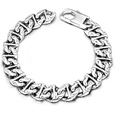 ULLMYYL Men’s Titanium Chain Bracelet - Stainless Steel Male Punk Cuff Pig Nose Shaped Wristband Link for Hip Hop, 21cm (8.27in)