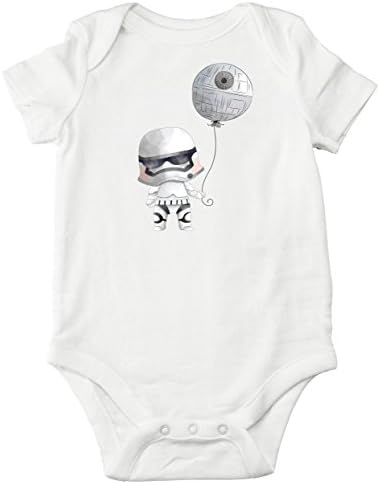 Aribella Collection Baby Boys Infant Toddler Stormtrooper Death Star Balloon Star Wars Inspired Bodysuit Size 3 Months Short Sleeve White Color