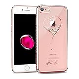 KINGXBAR for Apple iPhone 8 Case, iPhone 7 Case,Bling Diamond Crystals from Swarovski Element,Fashion Hard PC Transparent Sparkly Case Cover for Christmas Party