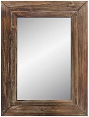 24" x 32" Barnyard Designs Decorative Torched Wood Frame Wall Mirror