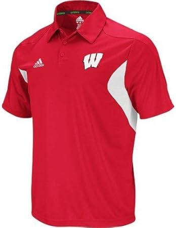Amazon.com : Wisconsin Badgers Adidas Sideline Adizero Red Performance Polo Golf Shirt : Sports 