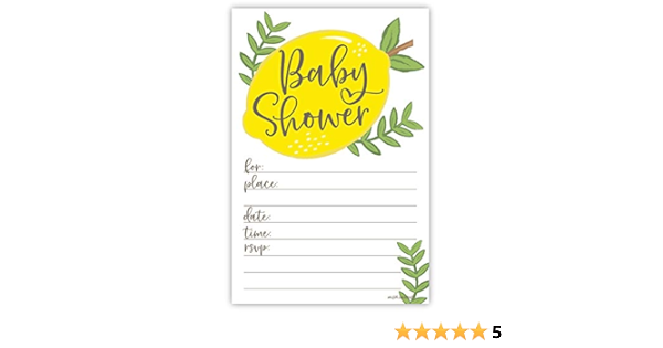 lemon themed baby shower invites