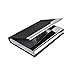 MaxGear Business Card Holder Professional Business Card Case Luxury PU Leather and Stainless Steel Card Holder for Men and Women with Magnetic Shut Keep Business Cards Clean (Oracle Black)