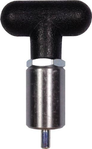 Pull Pin - T-Handle - 1-1/2" Length x 1" Diameter Steel Barrel - with Lockout - 1/4" Diameter Steel Spring-Loaded Plunger