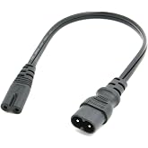 Chenyang IEC 60320 C8 Plug to C7 Receptacle Male to Female Extension Power Supply Main Adapter Cable 30cm