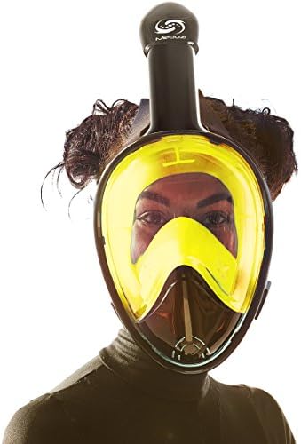 Full Face Snorkel Mask – 180° Panoramic Underwater View Diving Mask – Anti-Fog, Anti-Leak Snorkel Gear – Easybreath Snorkeling Mask for Adults, Kids with Longer Snorkeling Tube and Waterproof Earplugs