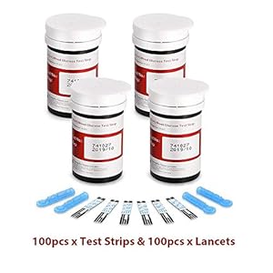 Diabetes Codefree Strips 100pcs Blood Glucose Test Strips with Diabetes Lancets 100pcs for Safe AQ Smart & Safe AQ Voice Glucometer – in mmol/L