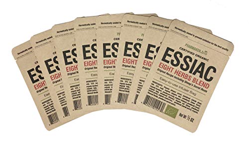 Organic Essiac Tea Infuser Bags, 8 Herbs Recipe Including Sheep Sorrel Roots., Easy To Use Infuser Bags, 8 Infuser Bags, Approx 8 Weeks Supply.