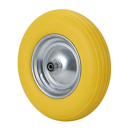 16" Tool Car PU Solid Foaming Wheel,1pcs Rubber 16 Inch Pneumatic Sack Inflatable Truck Trolley Wheel Barrow Tyre Wheels Unicycle Cart Formed Ribbed Tread Tire