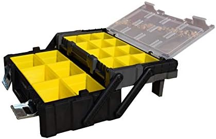 US Pro tools Black Yellow Organiser Tool Box Chest - Toolbox Organiser