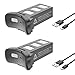 BEEYEO 2PCS Rechargeable Li-po Battery 7.4V 2500mAh with 2 USB Charging Cables for S70W HS100 Dorne Quadcopter-Dark Gray