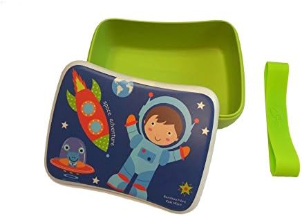 Organic Bamboo Fiber Kids Lunch Box or Storage - FDA Approved BRA-Free Dishwasher Safe (Blue)
