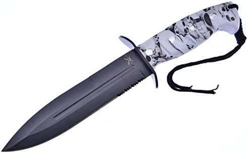 Sharp Camo 12" Fixed Blade Hunting Knife Universal Survival Tool Strong Lanyard Camping Fishing Outdoor Bowie