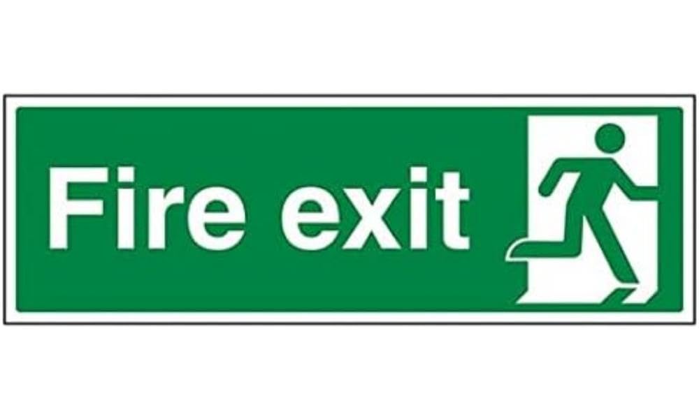 V Safety Fire Exit - Final Fire Exit Man Right - 450 X 150mm — image 1