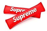 X2 JDM SUPREME RED with RED Embroidery Seat Belt Cover Shoulder Pads New Pairs