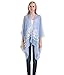 Embroidered Kimono Cardigan Beach Coverup – Blue Women Stylish Casual Outfit Sheer Ruana Wraps