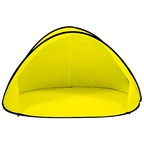 Pluto Yellow Beach Tent: Protect Your Baby From the Sun. Quick Up Pop-Up Tent Canopy System for Kids. Easy-Up Cabana for Outdoor Activities, Great Sunshade Solution Protects Also From Rain & Breeze