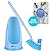 Toilet Bowl Brush and Holder Set for Bathroom Storage, Super Long 17 inch 2 in 1 Toilet Brush with Under Rim Brush and Antislip Handle, Comes with Cleaning eBook