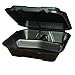 Genpak SN203BK Snap-It Foam Hinged Container, 3-Compartment, 9-1/4x9-1/4x3, Black (Case of 200)