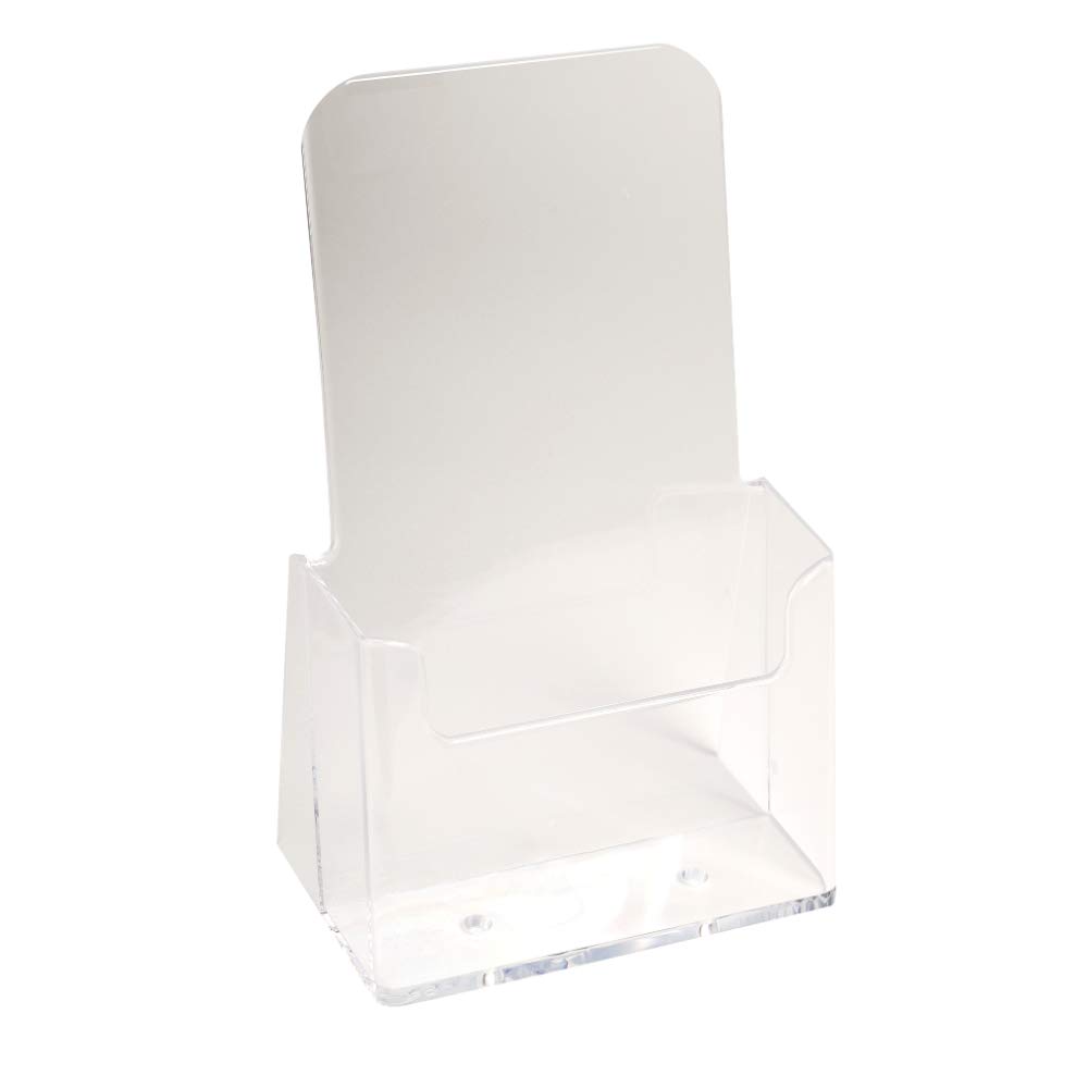 Exacompta - Ref. 73058D -1 leaflet dispenser on table - 1 compartment - Monobloc - Dimensions: Prof.11.5 x width.6.5 x Height.18.2 cm - Format to file DL-10x21 cm - Crystal