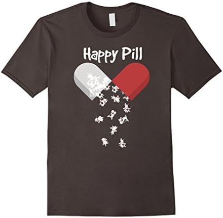 Mens Bull Terrier Happy Pill Shirt Bull Terrier Lover Gifts Funny XL Asphalt