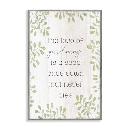 Gardening Love Quote Botanical Charm, 12 x 18 Inch Framed Giclée Print
