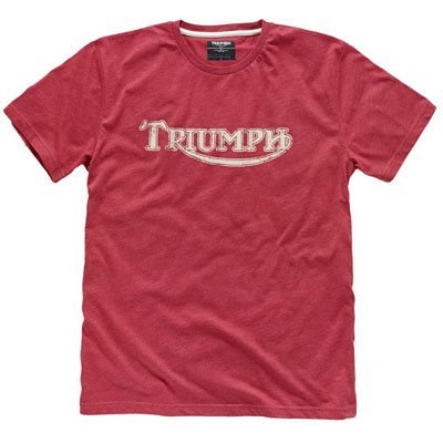 TRIUMPH VINTAGE LOGO T SHIRT RED MENS SIZE MEDIUM