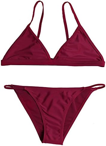 Bikini Sign Fashion Burgundy Triangle Sexy Bikini Set