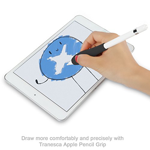 Tranesca Ergonomic grip holder for Apple Pencil-Black-updated version (Must have apple pencil accessory)